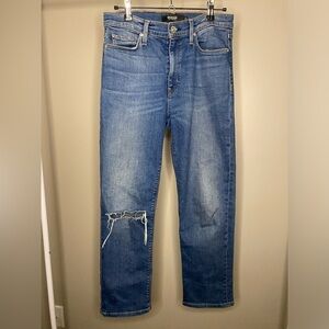 Hudson Barbara straight leg distressed jeans